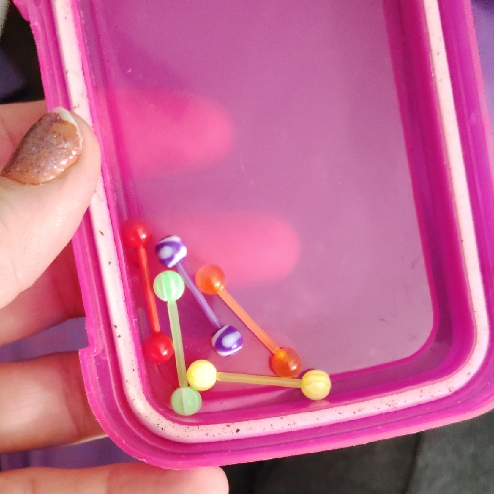 Pink Phone Case with Colorful Beads